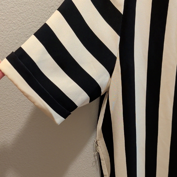 BCBGMaxAzria Black and White Striped Mini Dress - Picture 2 of 7